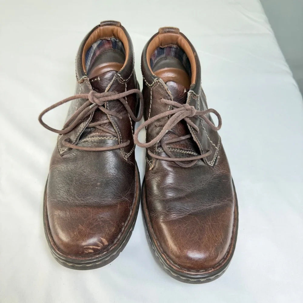 Clarks‎ Stratton Limit Lace Up Chukka Ankle Boots in Brown Leather Size 8